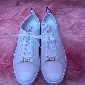 Juicy Couture white lace up sneakers, Sz 7.5